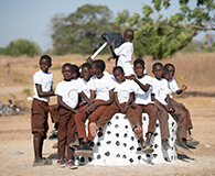 A group of children sitting